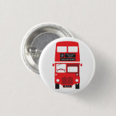 Red London Bus Badge Ronde Button 3,2 Cm (Voorkant /achterkant)