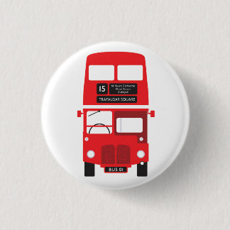Red London Bus Badge Ronde Button 3,2 Cm