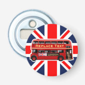 Red London Bus Button Flesopener (Voorkant)
