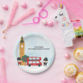 Red London Bus & Clock Tower Kinderen Birthday Par Papieren Bordje (Feest)