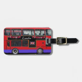 Red London Bus Double Decker Bagagelabel (Voorkant horizontaal)
