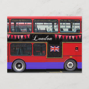 Red London Bus Double Decker Briefkaart