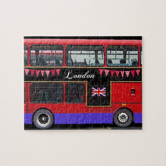 Red London Bus Double Decker Legpuzzel (Horizontaal)