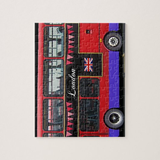 Red London Bus Double Decker Legpuzzel (Verticaal)