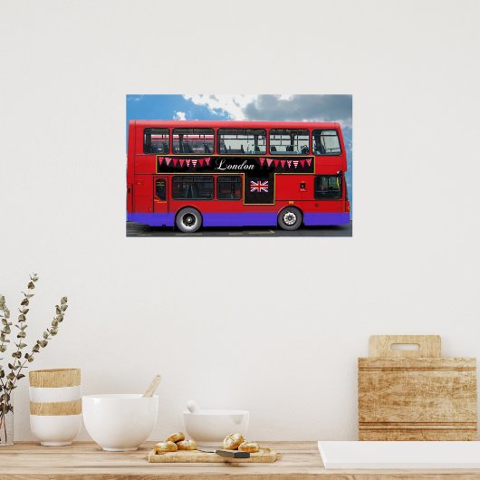 Red London Bus Double Decker Poster (Keuken)