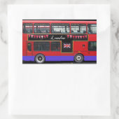 Red London Bus Double Decker Rechthoekige Sticker (Tas)