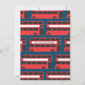 Red London Bus Kinderen Verjaardagsfeestje Uitnodi Save The Date (Achterkant)