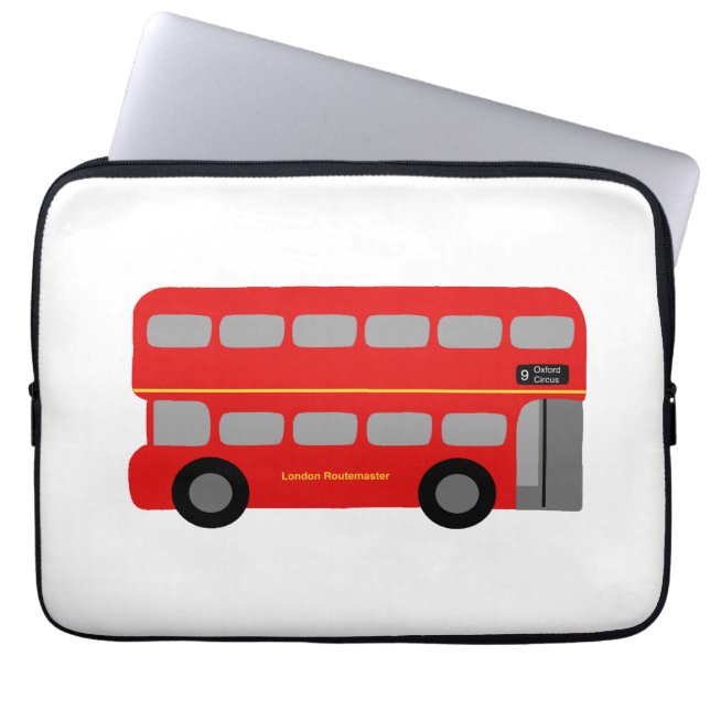 Red London Bus Laptop Sleeve (Voorkant)