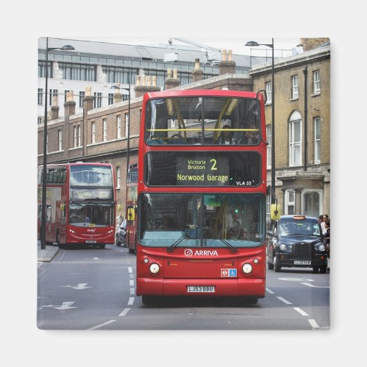 Red London Bus Magneet (Voorkant)