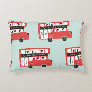 Red London Bus  Pattern Accent Kussen