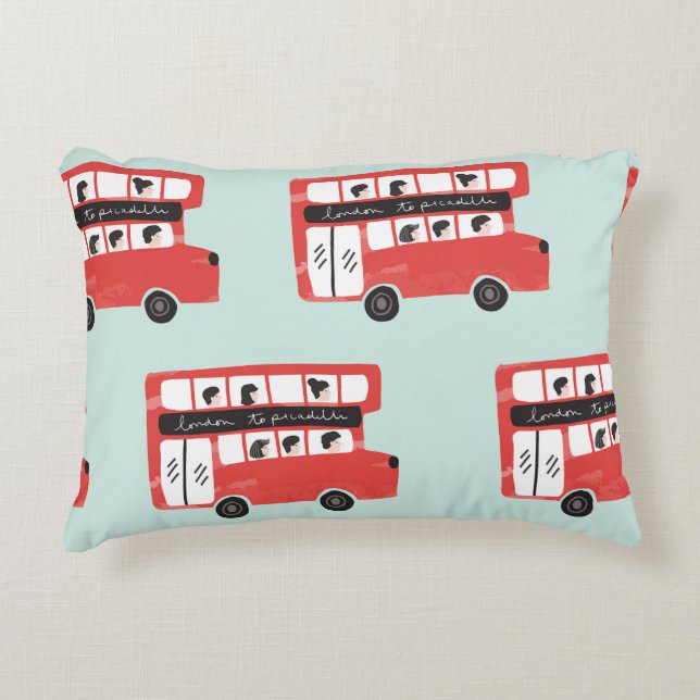Red London Bus  Pattern Accent Kussen (Voorkant)