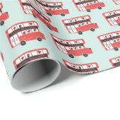 Red London Bus Pattern Cadeaupapier (Rol Hoek)