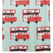 Red London Bus Pattern Douchegordijn (Voorkant)