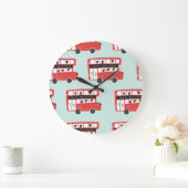 Red London Bus Pattern Grote Klok (Huis)