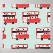 Red London Bus Pattern Poster (Voorkant)