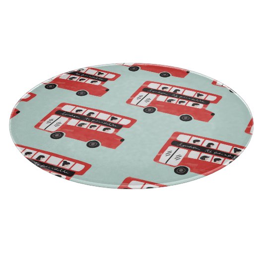 Red London Bus Pattern Snijplank (Hoek)