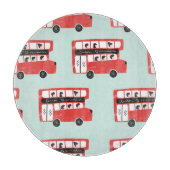 Red London Bus Pattern Snijplank (Voorkant)