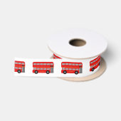 Red London Bus Satijnen Lint (Spoel)