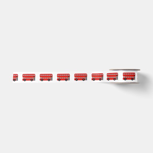Red London Bus Satijnen Lint (Voorkant)