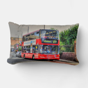 Red London Bus Street Scene Artwork III Kussen