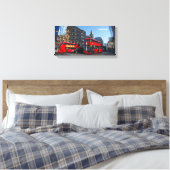 Red London Bus Stretched Canvas Afdrukken (Insitu (Slaapkamer))