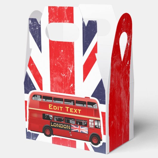 Red London Bus thema Bedankdoosjes (Geopend)