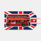 Red London Bus thema Cadeaulabel (Voorkant (Horizontaal))