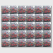 Red London Bus Wrapping Paper Cadeaupapier (Vlak)
