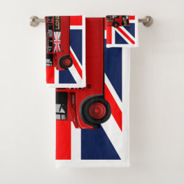 Red London Double Decker Bus Bad Handdoek