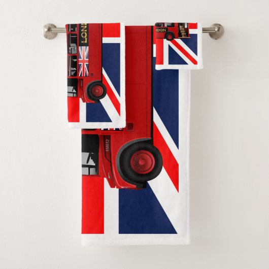 Red London Double Decker Bus Bad Handdoek (Insitu)