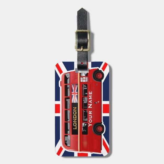 Red London Double Decker Bus Bagagelabel (Voorkant verticaal)