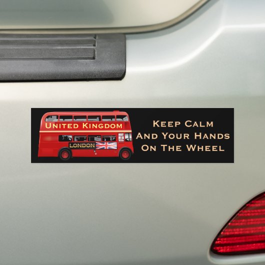 Red London Double Decker Bus Bumpersticker (Op auto)