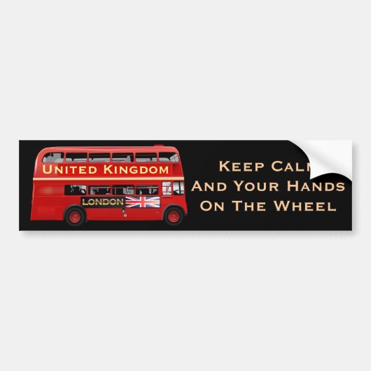 Red London Double Decker Bus Bumpersticker (Voorkant)