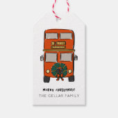 Red London Double Decker Bus Cadeaulabel (Voorkant)