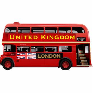 Red London Double Decker Bus Cutout Fotobeeldje Magneet