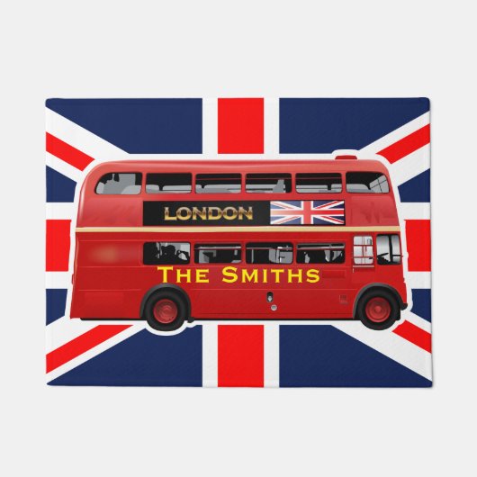 Red London Double Decker Bus Deurmat (Voorkant)