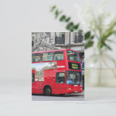 Red London Double Decker Bus, Engeland Briefkaart (Staand voorkant)
