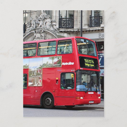 Red London Double Decker Bus, Engeland Briefkaart (Voorkant)