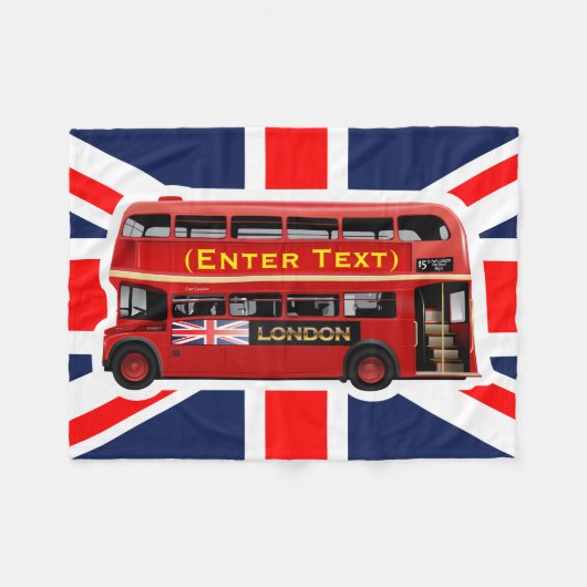 Red London Double Decker Bus Fleece Deken (Voorkant (Horizontaal))