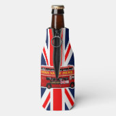 Red London Double Decker Bus Flesjeskoeler (Fles Achterkant)