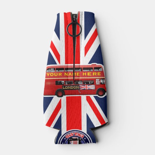 Red London Double Decker Bus Flesjeskoeler (Achterkant)