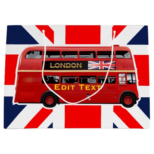 Red London Double Decker Bus Groot Cadeauzakje (Voorkant)