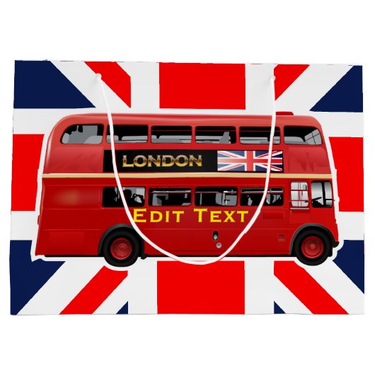 Red London Double Decker Bus Groot Cadeauzakje (Achterkant)