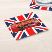 Red London Double Decker Bus Kartonnen Onderzetters (Schuin)