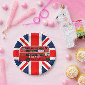 Red London Double Decker Bus Papieren Bordje (Feest)