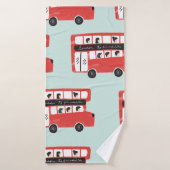 Red London Double Decker Bus Seamless Pattern vint Badhanddoek (Badhanddoek)