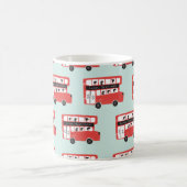 Red London Double Decker Bus Seamless Pattern vint Koffiemok (Center)