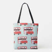 Red London Double Decker Bus Seamless Pattern vint Tote Bag (Achterkant)