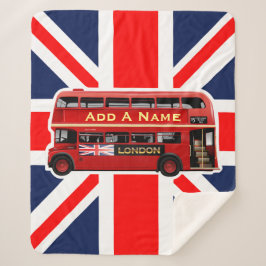 Red London Double Decker Bus Sherpa Deken