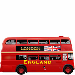 Red London Double Decker Bus Staand Fotobeeldje